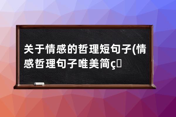 关于情感的哲理短句子(情感哲理句子唯美简短)